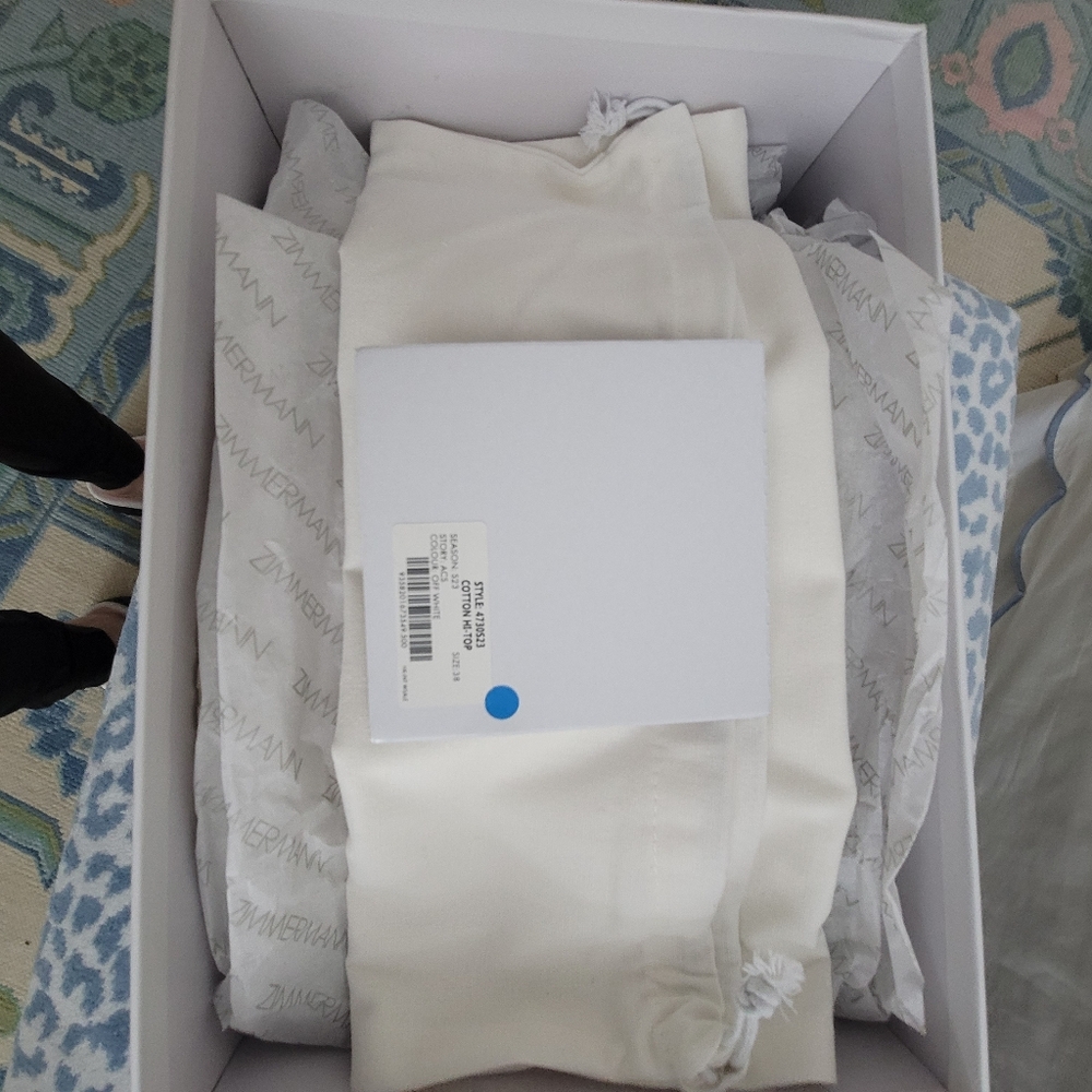 Zimmermann Cotton High-Top Sneakers NW_ Box - Picture 10 of 10